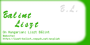 balint liszt business card